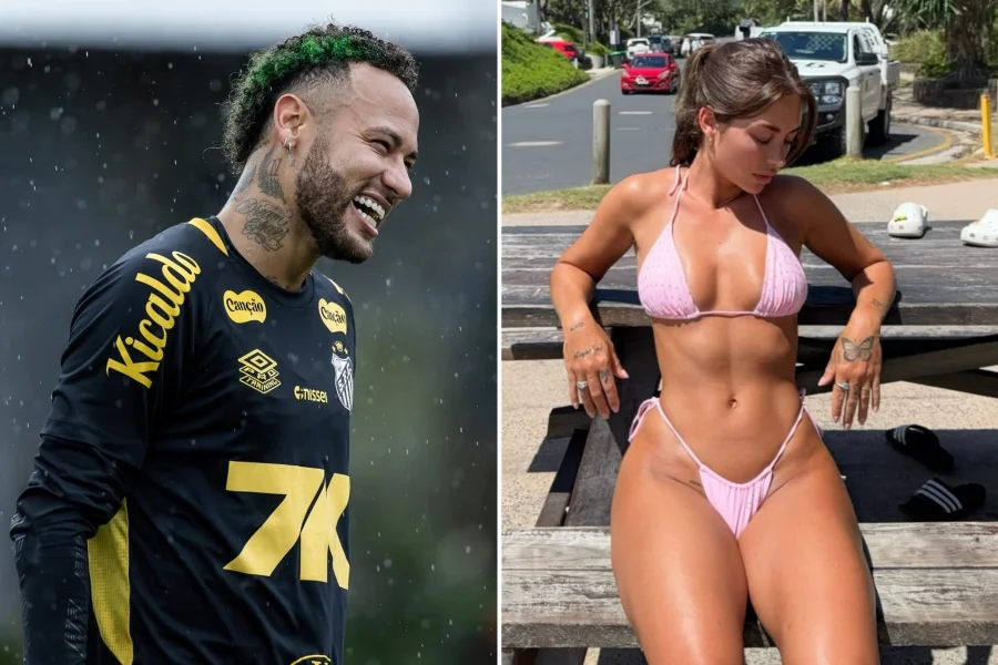 Modelo curtida por Neymar surge com blusa do jogador em foto no Rio