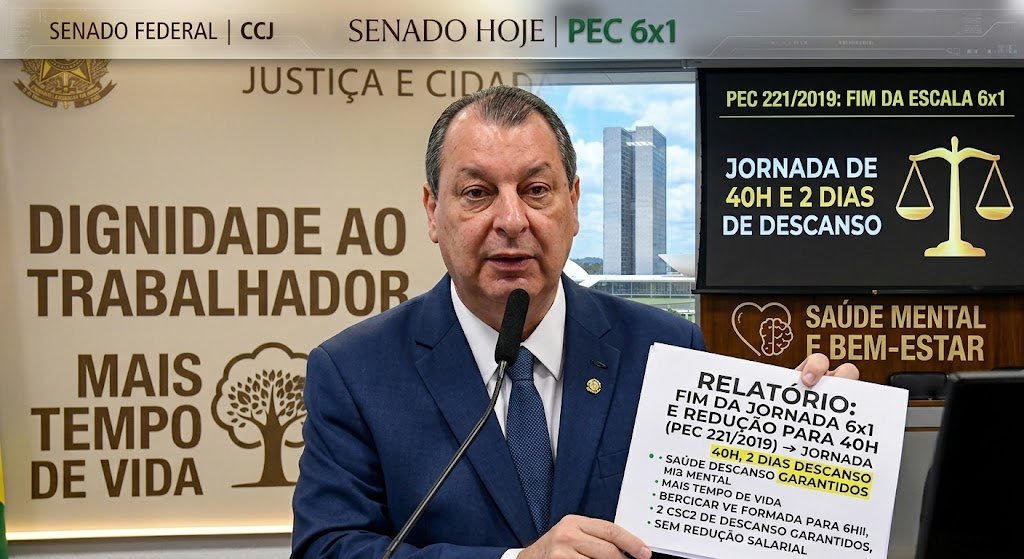 Fim da escala 6x1: CCJ do Senado pode votar nesta quarta PEC que reduz jornada para 40 horas