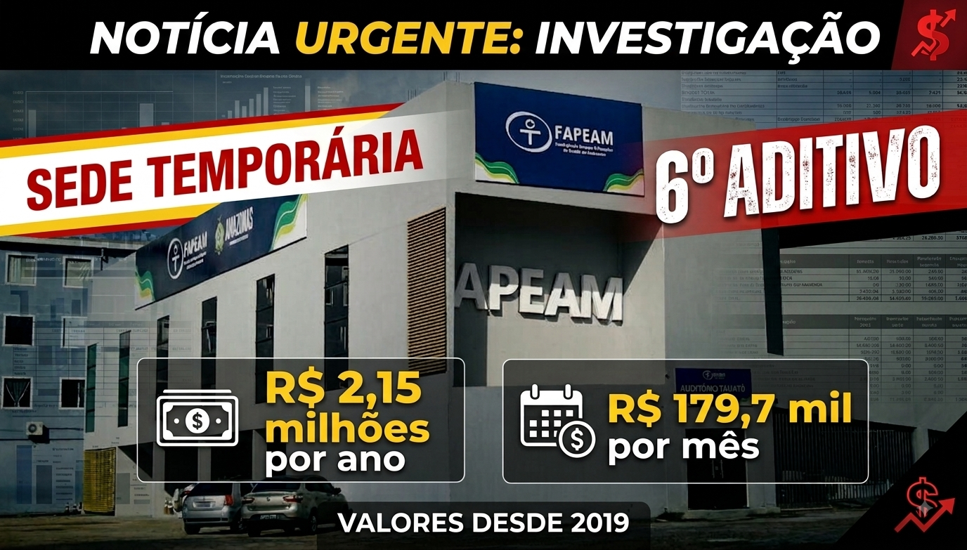Sede “temporária” da FAPEAM chega ao 6º aditivo e locações somam R$ 2,15 milhões por ano