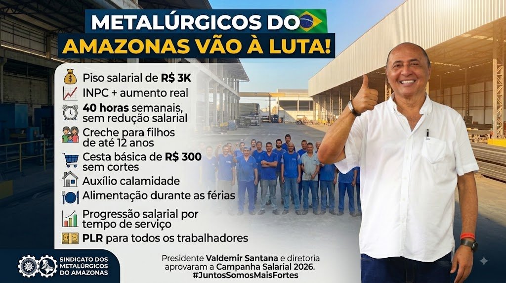 Valdemir Santana lidera mobilização dos metalúrgicos e categoria aprova piso de R$ 3 mil e jornada de 40 horas