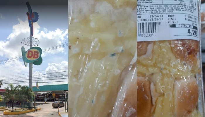 ABSURDO: Hiper DB Compensa vende pão doce ‘recheado de mofo’, denuncia cliente