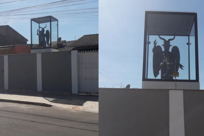Imagem de Baphomet em porta de casa viraliza: “Nova técnica de segurança”