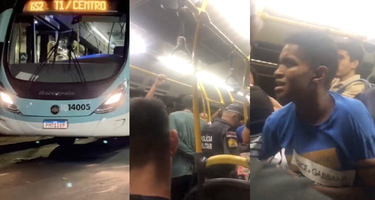 Motorista do 652 faz sinal com farol e polícia interrompe assalto dentro de ônibus; veja vídeo