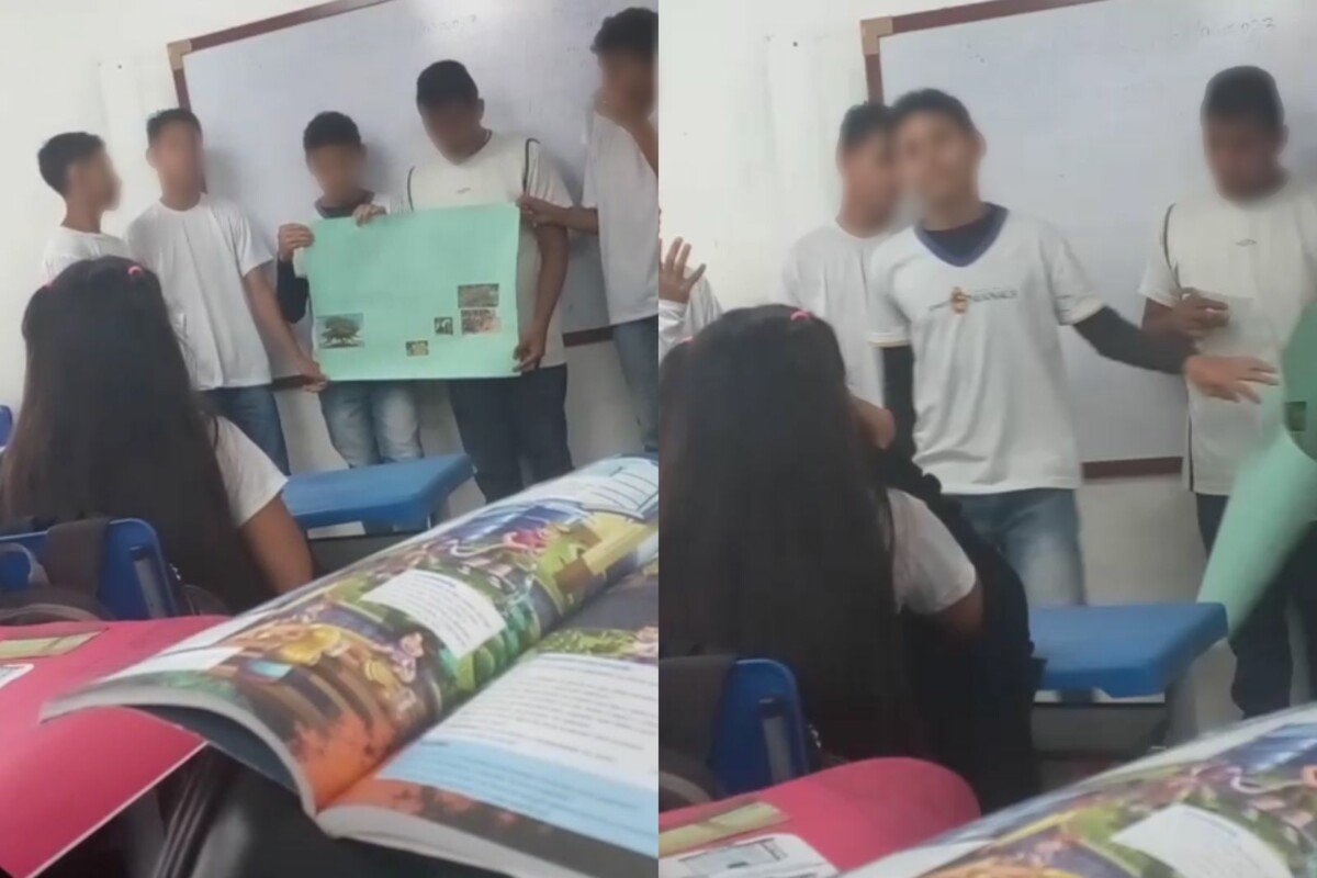 Urgente: vídeo mostra momento que aluno esfaquei4 colega em escola do Jorge Teixeira; veja