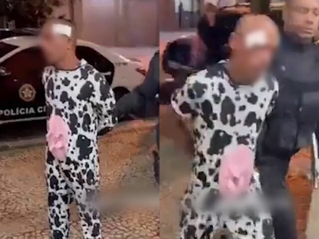 Vídeo: ‘Vaquinha perigosa’ é esp4ncado e preso em tentativa de roubo